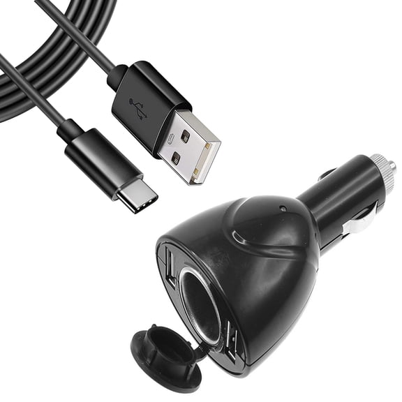 2-Port USB Charger for iPhone 15/Pro/Max/Plus - 6ft Type-C Cable Power Cord DC Socket Splitter USB-C Wire Adapter for iPhone 15/Pro/Max/Plus