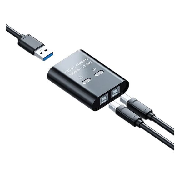 2-Port USB Sharing Hub, Smart Data Switch for Printer & Mouse