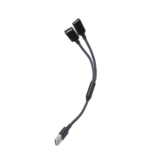 2 Port USB Splitter Male to Double Female Extender for Efficient Connection and Charging on and Gaming Devices