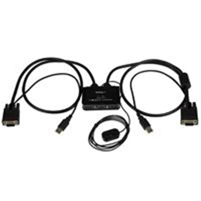 2 Port USB VGA Cable KVM Switch USB Powered with Remote Switch