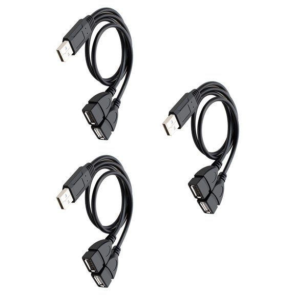 2 Port USB2.0 Splitter Cable USB Power Male to 2 USB Female Cord Charging Data Transfer