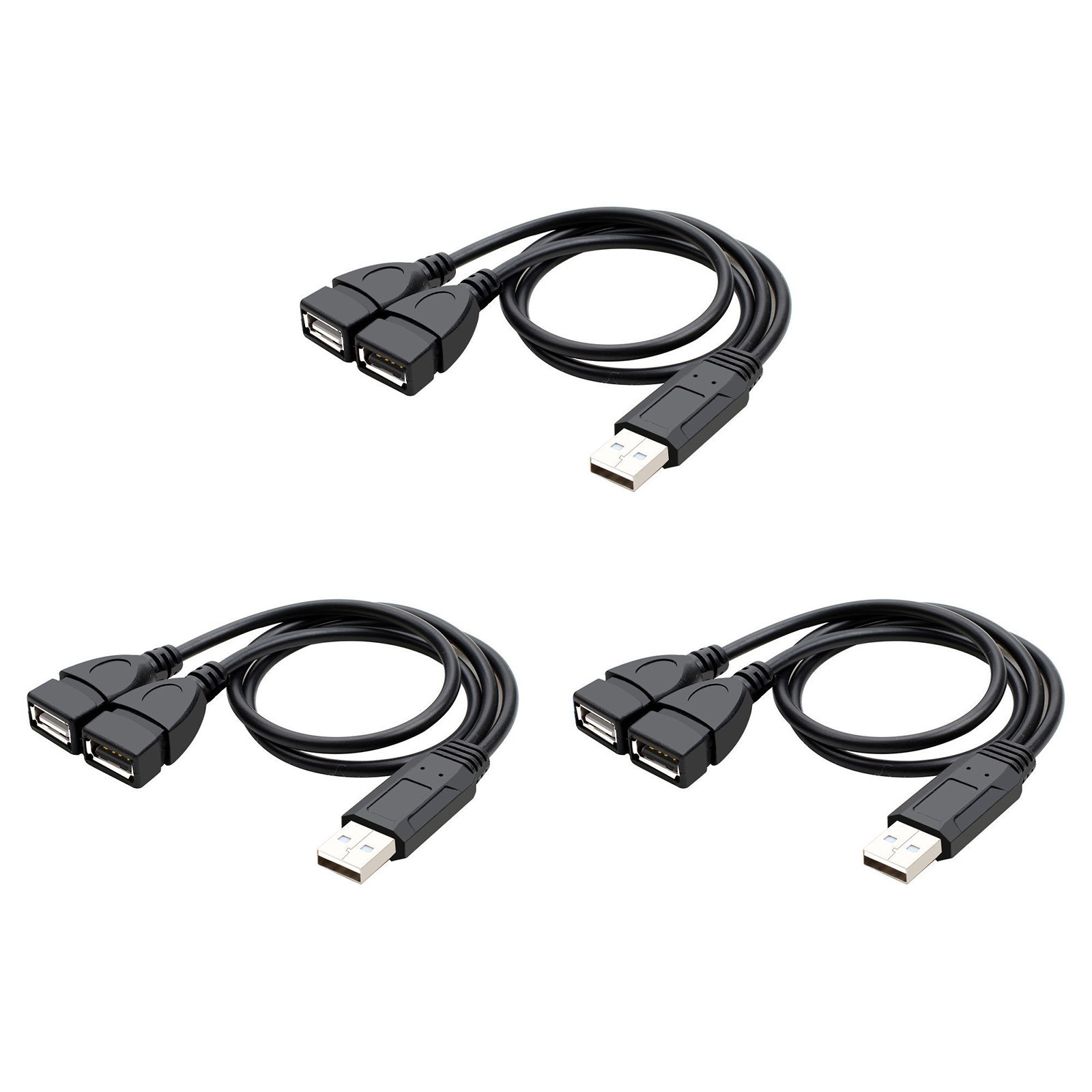 Female Usb Power 2 Port USB2.0 Splitter Cable USB Power Male to 2 USB Female Cord ...
