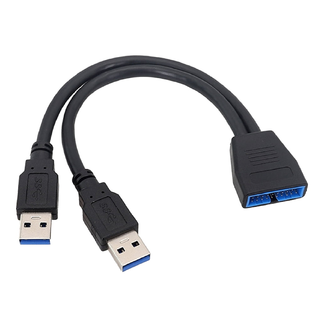 2 Port USB3.0 Male to Motherboard 20Pin 19Pin Header Adapter Extension ...