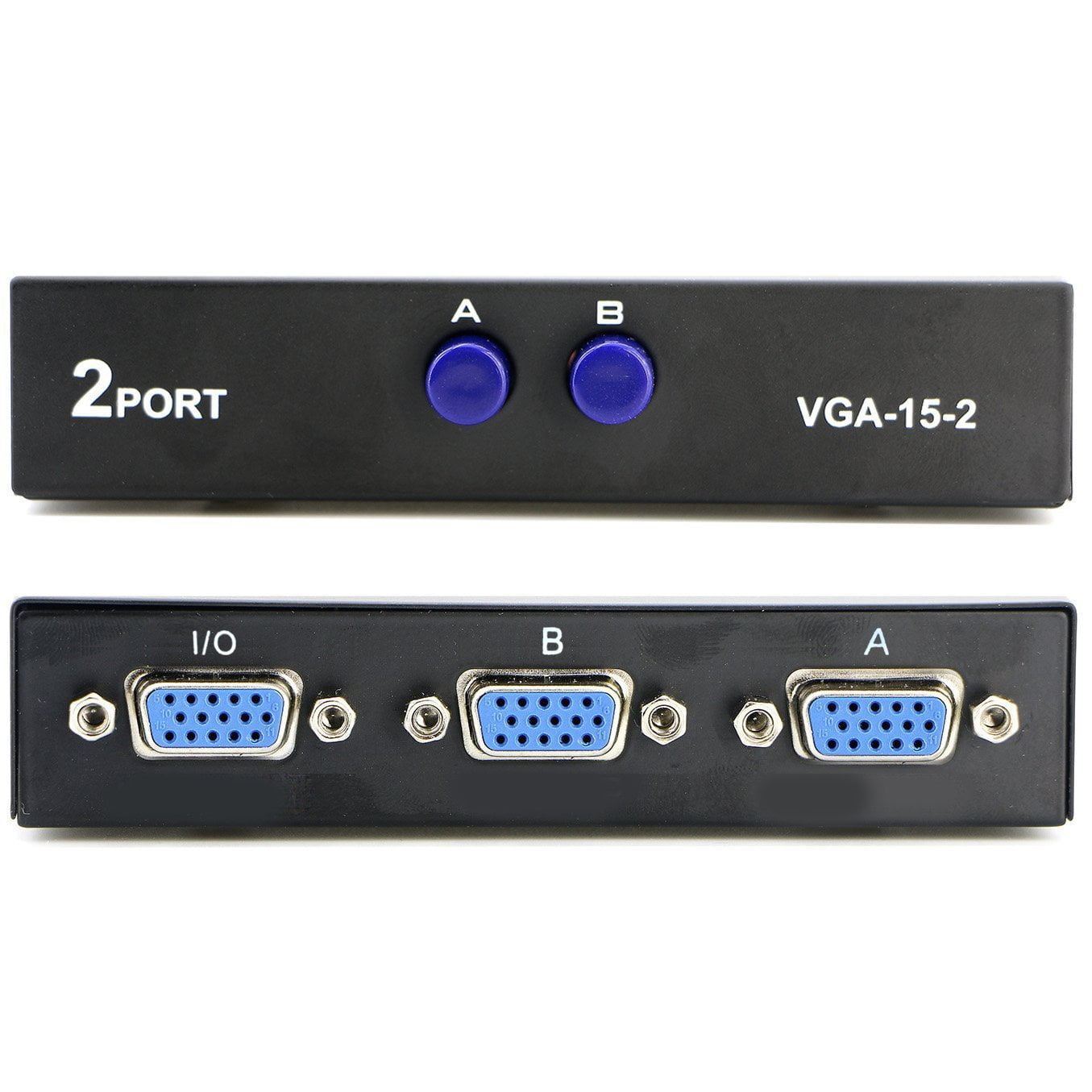 2Port VGA Switch for PC TV Monitor Black, Press Button (VGA 2 in 1