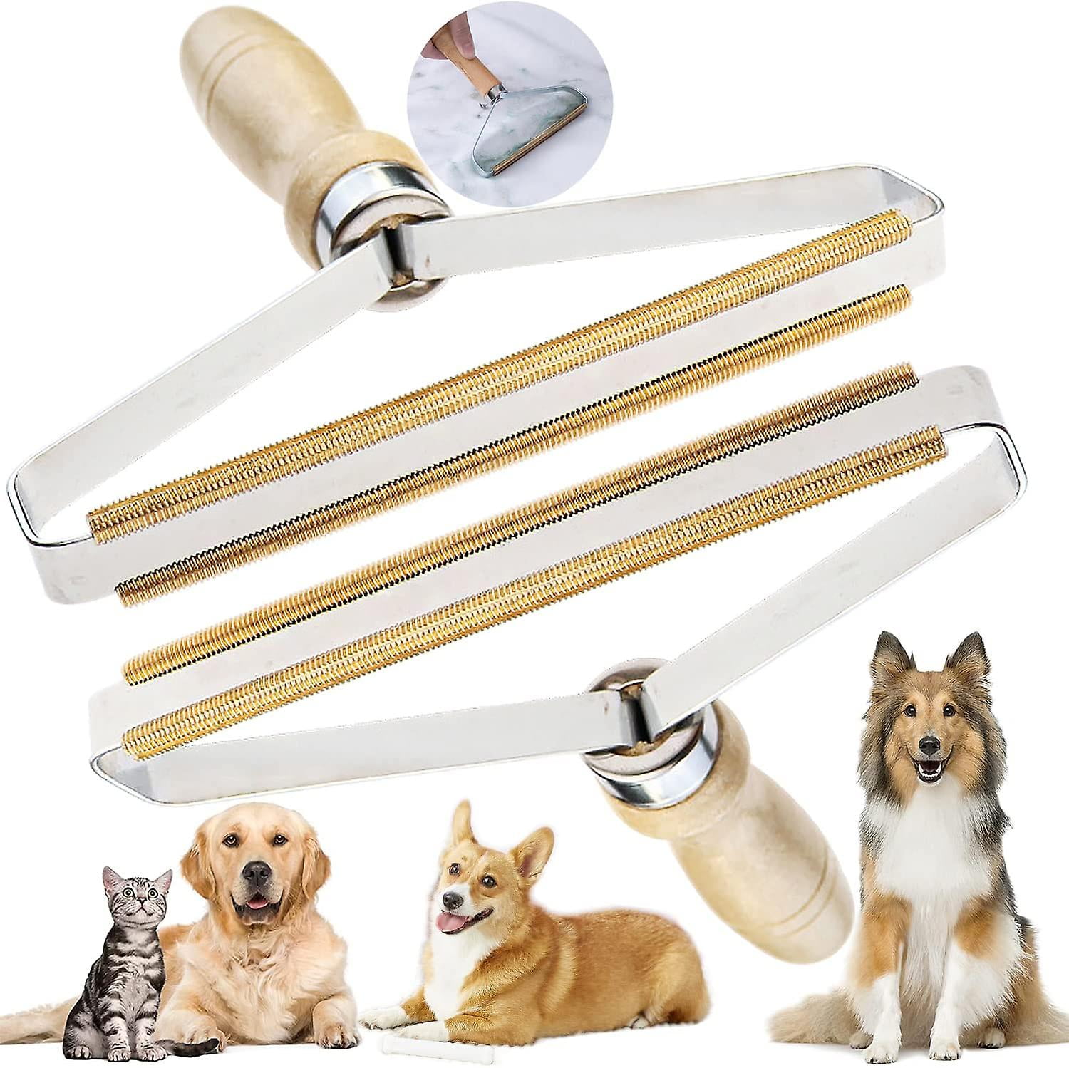 2 Portable Lint Remover, Pro Uproot Cleaner Pet Hair Carpet Scraper