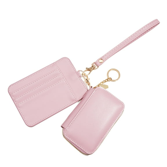 2. Portable Wristlet Wallet with Keychain & Zippered Pouches, Card Holder Coin Purse for Men Women