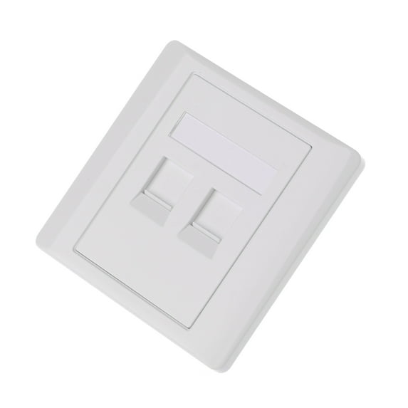 2 Ports CAT6 Ethernet Wall Plate Outlet RJ45 LAN Port Computer Telephone Wall Mounting Outlet Wall Coupler Plate