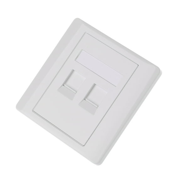 2 Ports CAT6 Ethernet Wall Plate Outlet RJ45 LAN Port Computer Telephone Wall Mounting Outlet Wall Coupler Plate
