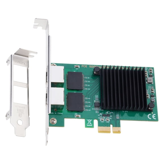 2 Ports PCIe X1 I350-T2 Chip 10/100/1000Mbps Lan Card 2x Port Server Gigabit Networking Card PCIe Ethernet