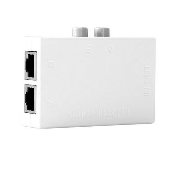 2 Ports RJ45 Network Hand Manual AB Sharing Switch Box Adapter Hub Mini 100M 2 In 1 Out/ 1 In 2 Out
