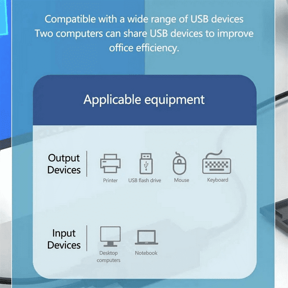 2 Ports USB2.0 Hub USB Switch Printer Sharer Two Computers Share A Usb Device 2 in 1 Out USB Splitter Share U Disk