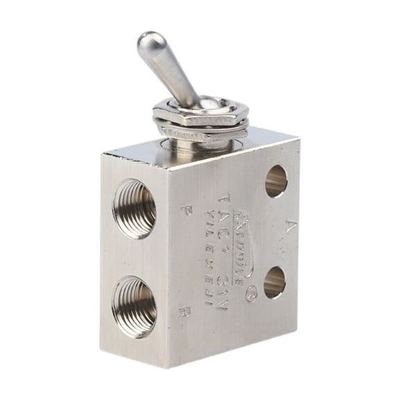2 Position 3 Way Toggle Valve, TAC-31V Air Pneumatic Valve, Air Control ON/OFF Toggle Valve, Holding Type Metal Switch for CNC Machine Industrial