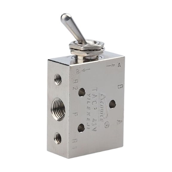 2 Position 5 Way Toggle Valve, TAC2-41V Air Pneumatic Valve, Air Control ON/OFF Toggle Valve, Metal Switch for CNC Machine Industrial Use