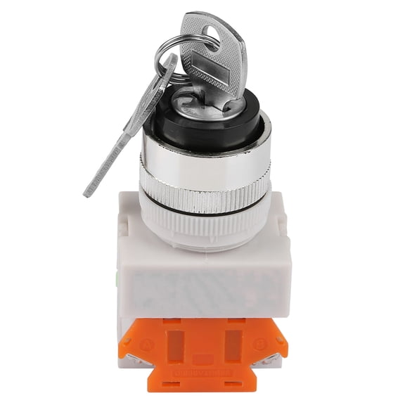 2 Position Key Operated Rotary Switch 22mm Cutout High Temperature Flame Retardant Plastic Power Control Switch with 2 Keys Included (0.87 in / 22 mm)