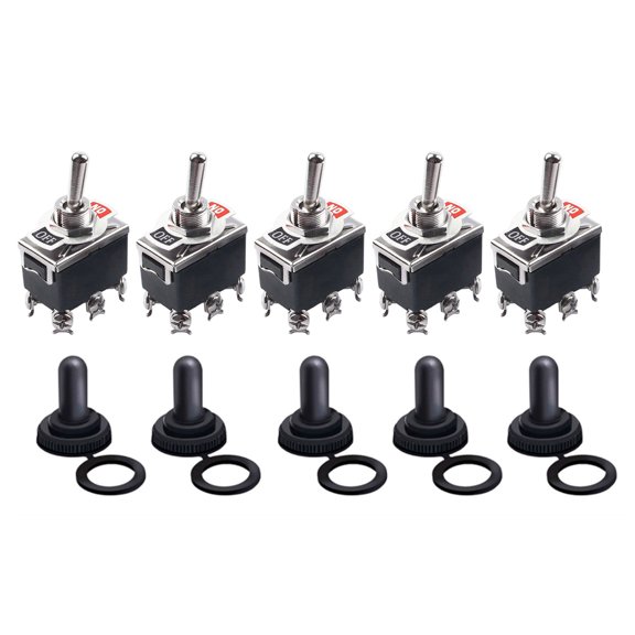 2 Position Toggle Switches 15A 250VAC Waterproof Design Control Switches 12mm Mounting Hole for Boats Trucks Projects