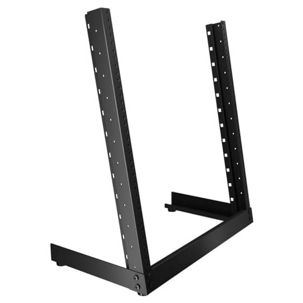 Relibi Rack 2-Post Open Frame Desk Rack, 12U, 10-32 Threaded, Black, 7.78 lbs, Cold ...