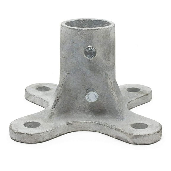 2" Posts (1 7/8" OD) Floor Flange w/ 2 Set Screws (Chain Link Fencing or Steel Round Posts)