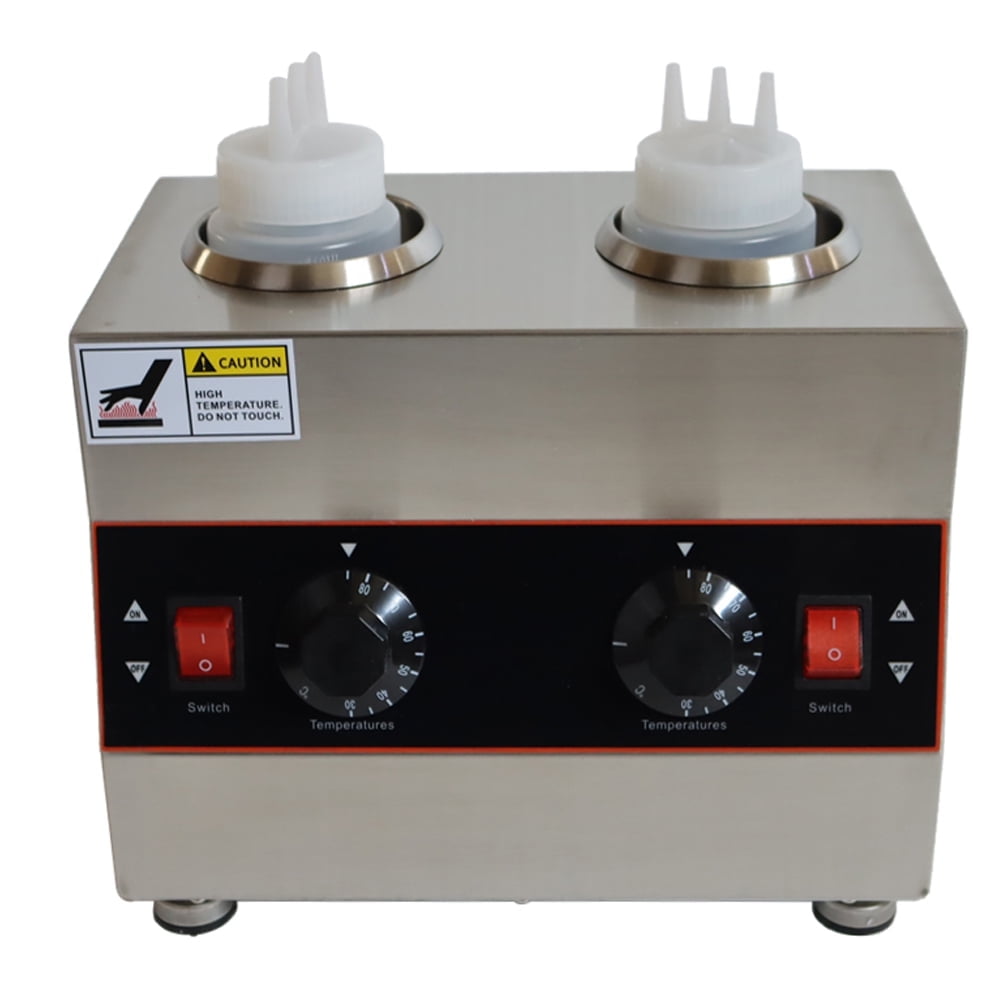 2 Pot Electric Sauce Warmer Electric Food Sauce Heater with Two 650ml Bottles  Adjustable Temperature 110V