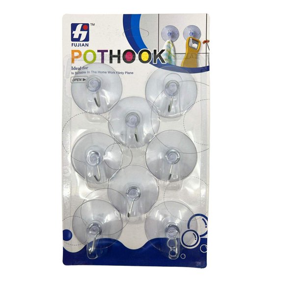 2" Pothook Suction Cup Pothook Punch: 8 Pack