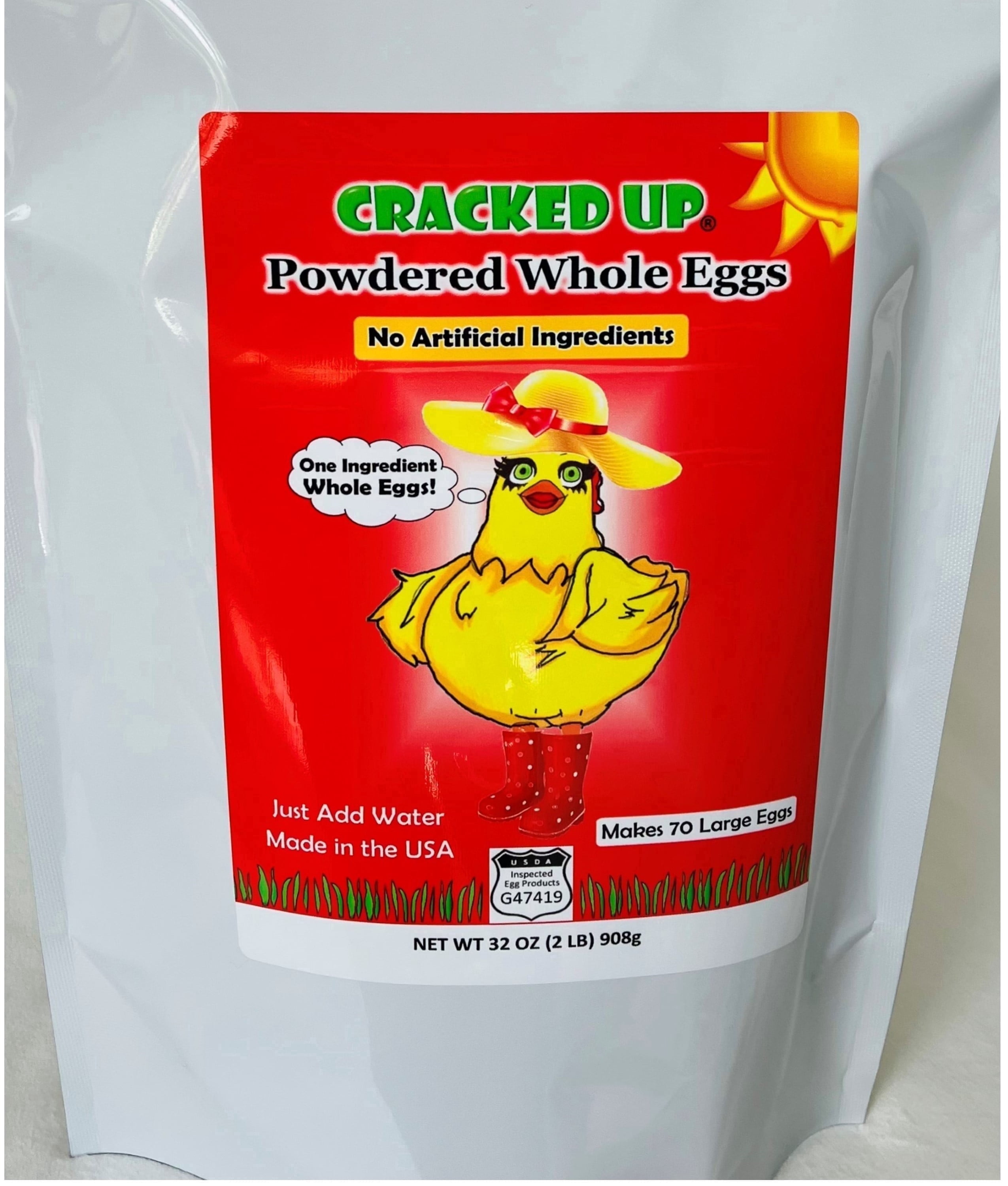 2 Pounds (32 oz), Whole Powdered Eggs, WHY PAY MORE? Freshest Eggs!, Fast Priority Shipping, Makes 70 Large Eggs, MADE IN THE USA! Resealable Pouch.