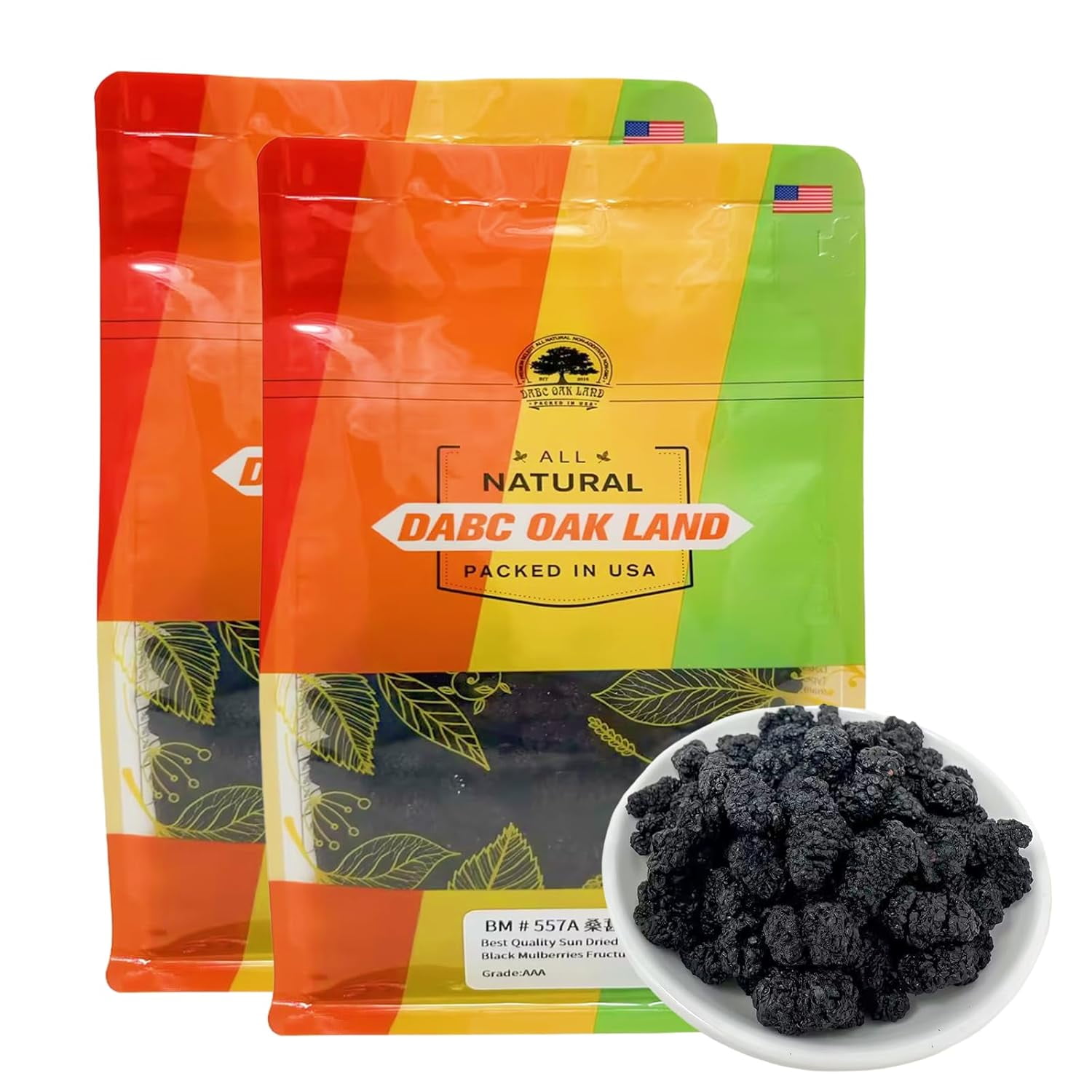 2 Pounds Dried Black Mulberries Top Grade Premium, Wild Black Mulberry Dried Fruit No Sugar Added,Vegan, Natural for Healthy Snacking, Baking,Tea 32OZ-Bag