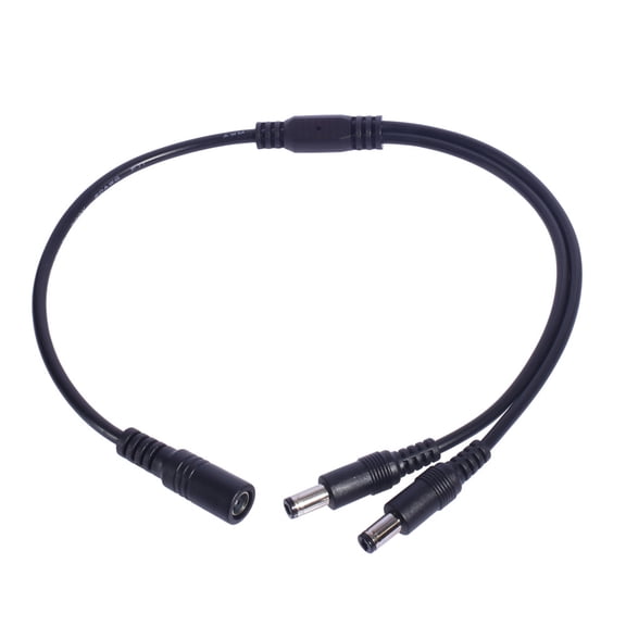 2 Power Cable 5.5x2.1mm Connectors, 1 Female to 2 Male / 1 Male to 2 Female for Security Cameras and Monitors
