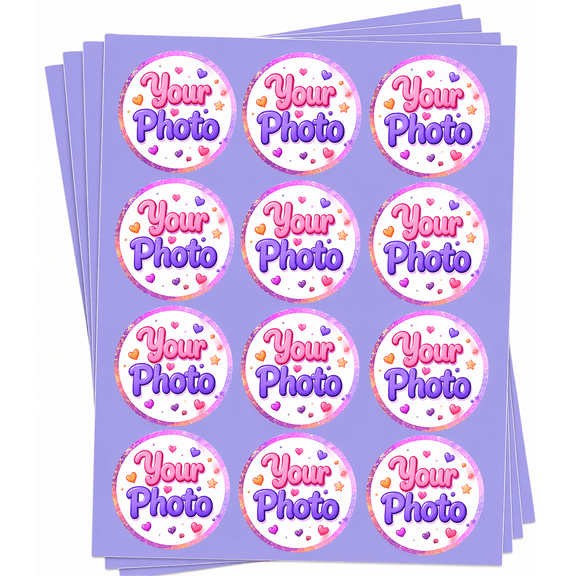 2" Round Pre-Cut Create your Own Edible Image Cupcake & Cookie Toppers, by Tnct. Email your Image After Purchase, See Product Details.