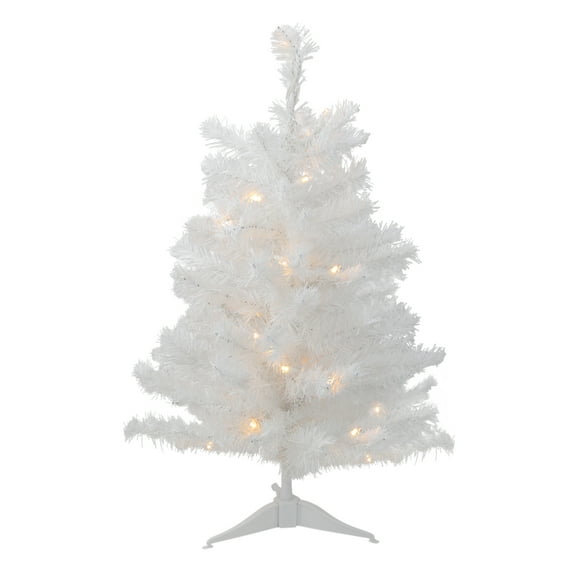 2' Pre-Lit LED White Medium Artificial Christmas Tree - Clear Lights