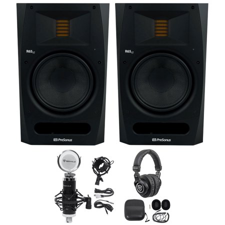 (2) Presonus R65 V2 6.5" 140w Bi-Amped Studio Reference Monitors+Mic+Headphones