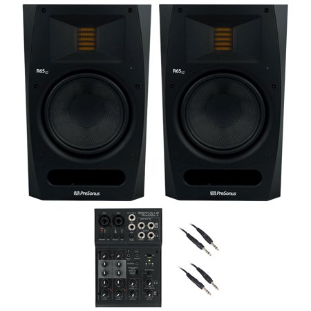 (2) Presonus R65 V2 6.5" 140w Bi-Amped Studio Reference Monitors+Recording Mixer