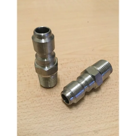 2- Pressure Power Washer Quick Connect Plug 1/4 In Mpt Stainless Steel Hose