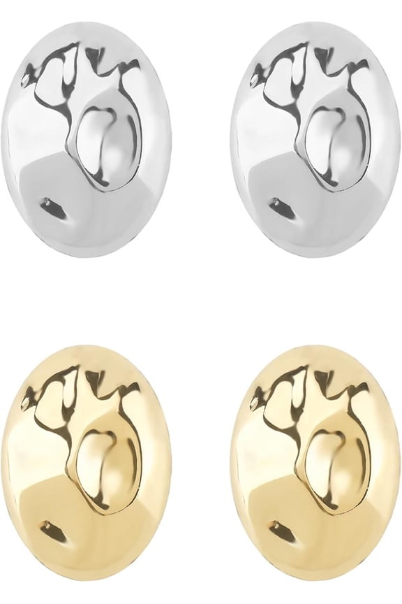2 Pro Pair of Ellipse Earrings Statement Earrings for women Gold Jewelry for women Chunky Earrings Asymmetry Design Jewelry Gifts[o296]