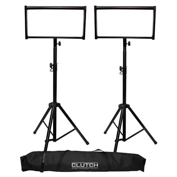 (2) ProX X-LSB26 Mobile Lighting Stand Brackets with Portable DJ Lighting Stands Package