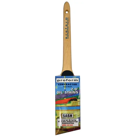 2 Proform CS2.0AX White China Angled Cut Sash Paint Brush, Sash Handle