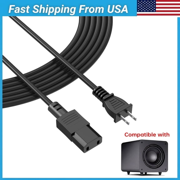 2-Prong AC Power Cord Cable Lead Compatible with Model PSW111 PSW125 PSW505 PSW525 Subwoofer