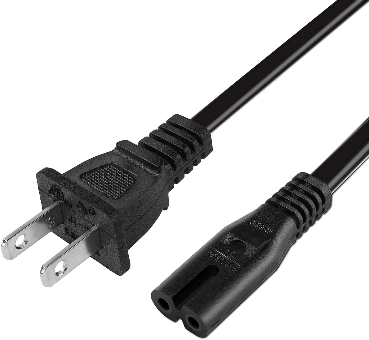 2 Pcs 2 Prong AC Power Cord for Sony PS5/PS4/PS4 Slim/PS3 Slim/PS3 Super Slim, Xbox Series X/Xbox Series S/Xbox One S/Xbox