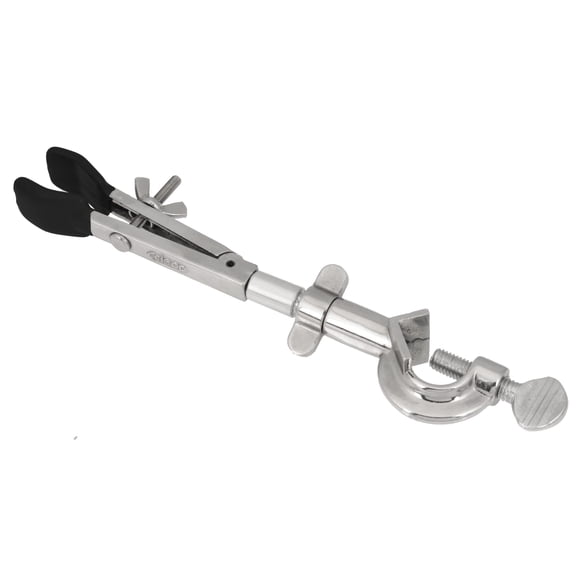 2-Prong Adjustable Clamp - Can Hold Objects of 8-30mm in Diameter - Integral Bosshead - Vinyl Coated, Nonslip Jaws - Eisco Labs