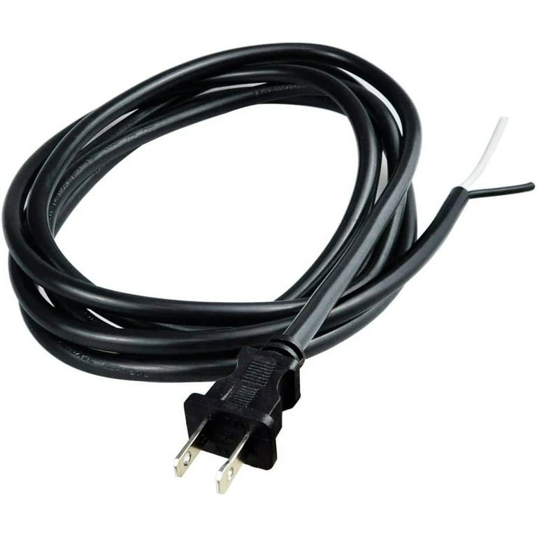 2 Prong Polarized 18 Gauge 10ft Replacement Power Cord Pigtail