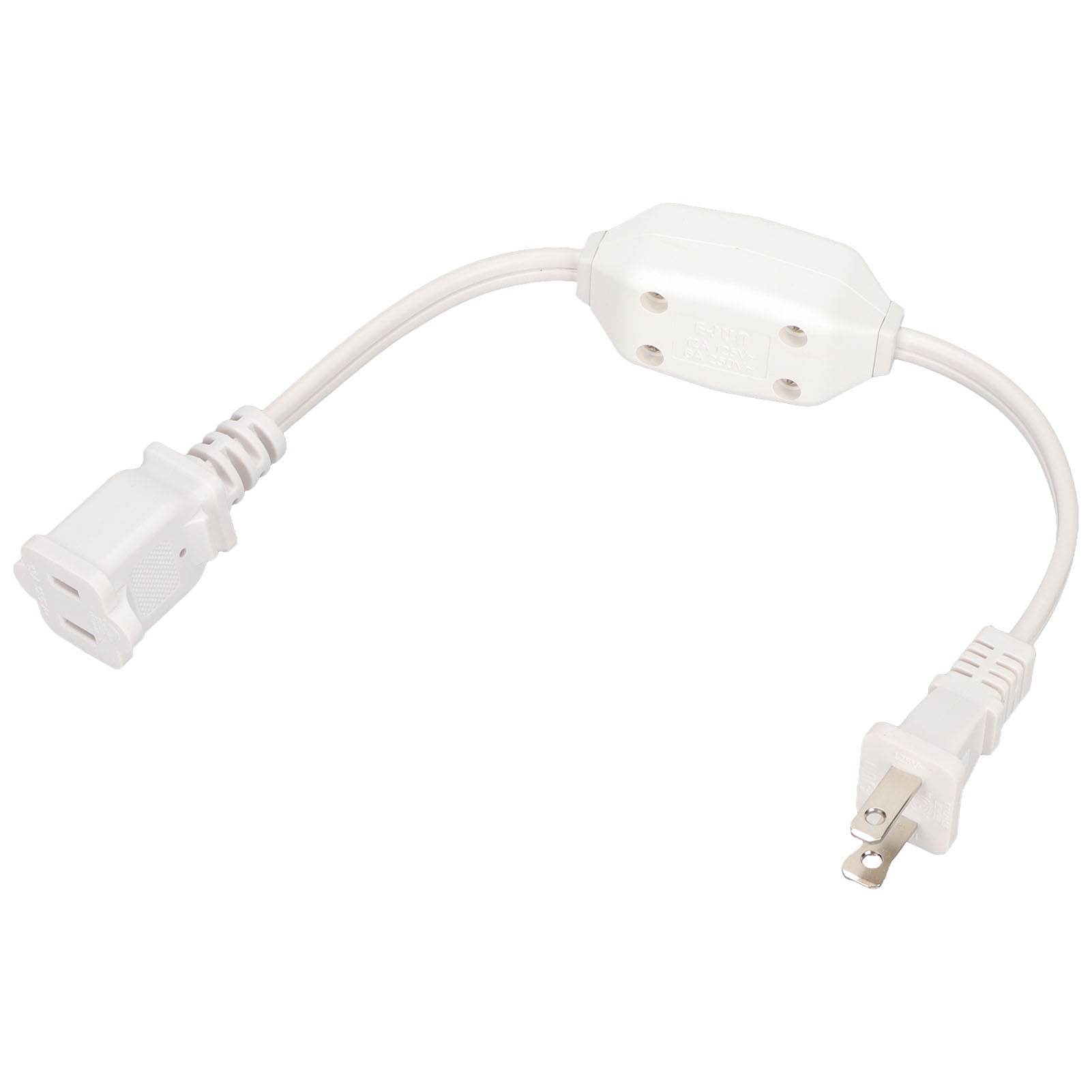Eotvia 16AWG 0.32 m White 1 Outlet On Off Switch Extension Cord