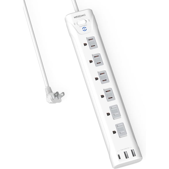 2 Prong Power Strip,  2 Prong to 3 Prong Outlet Adapter, 1680J Surge Protector, 1625W, 5ft Extension Cord with Flat Plug Polarized Plug, 6 AC Outlets & 3 USB, Wall Mountable, Ideal for Old House