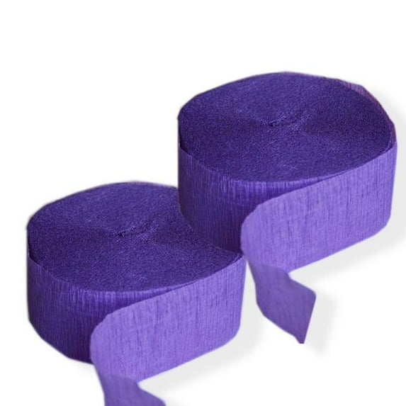 2 Purple Crepe Paper 81FT Party Streamers Wedding Birthday Baby Shower Decoration