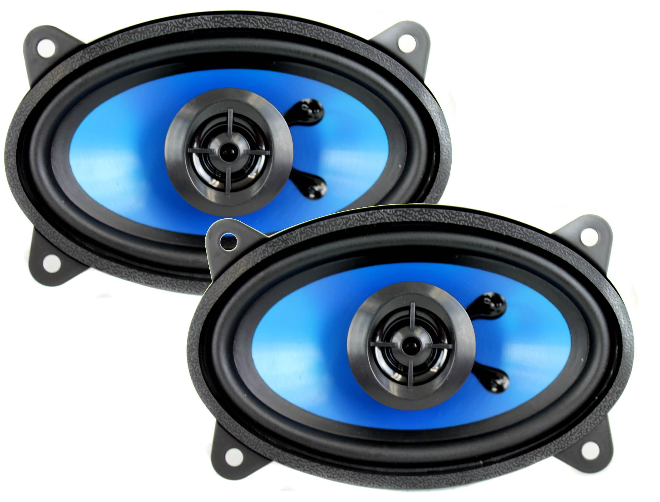 2) Q Power 4x6" 250 Watt 2Way Blue Car Audio Coaxial Stereo Speakers