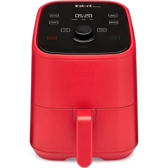 2 QT Mini Air Fryer with 4-in-1 Functionality for Air Frying Baking Roasting and Reheating Red