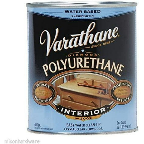 2 Qt Clear Satin Varathane Water-Based Interior Wood Polyurethane 200241H
