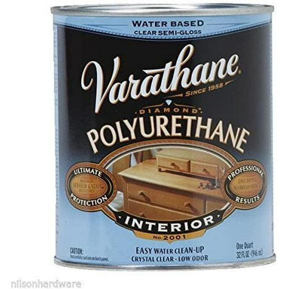 Varathane Water-Based Interior Polyurethane Semi-Gloss - Clear, 2 Qt