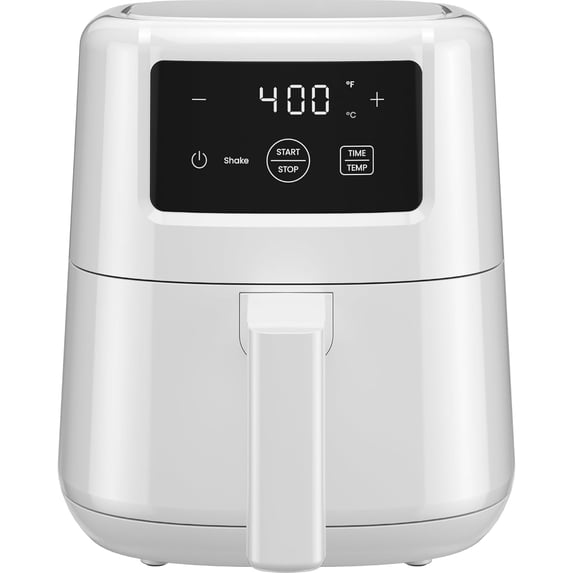 2 Qt Mini Air Fryer – Digital Space-Saving Compact Air Fryer with Nonstick and Dishwasher Safe Basket, Quick & Easy Meals in Minutes, Features Digital Timer and Shake Reminder – White