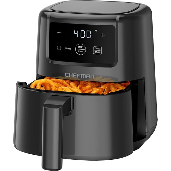 2 Qt Mini Air Fryer Digital Space-Saving Compact Air Fryer with Nonstick and Dishwasher Safe Basket, Quick & Easy Meals in Minutes, Features Digital Timer and Shake Reminder Black