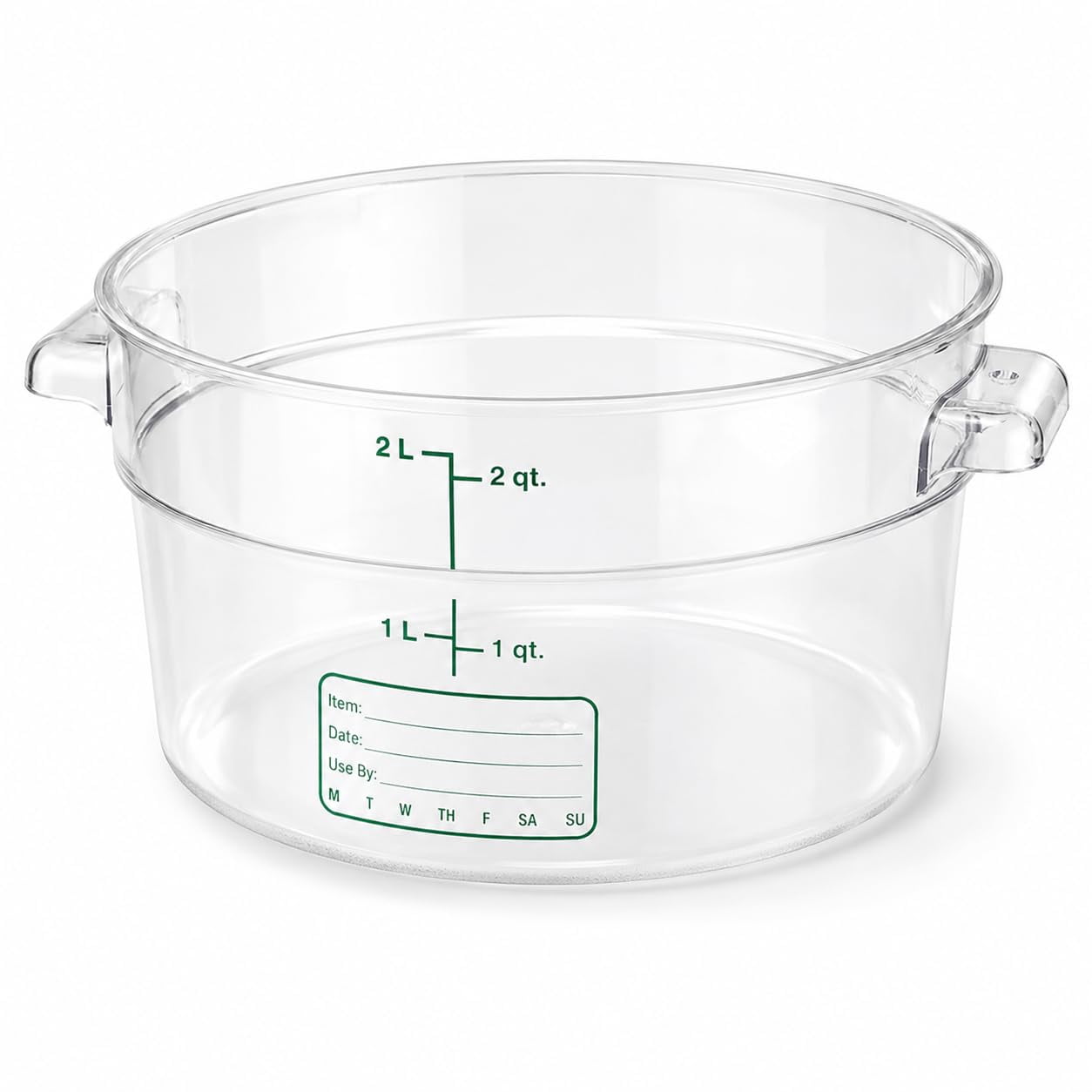 Feed Storage Signage 2 Qt. Round Polycarbonate Food Storage Container, Clear, with ...