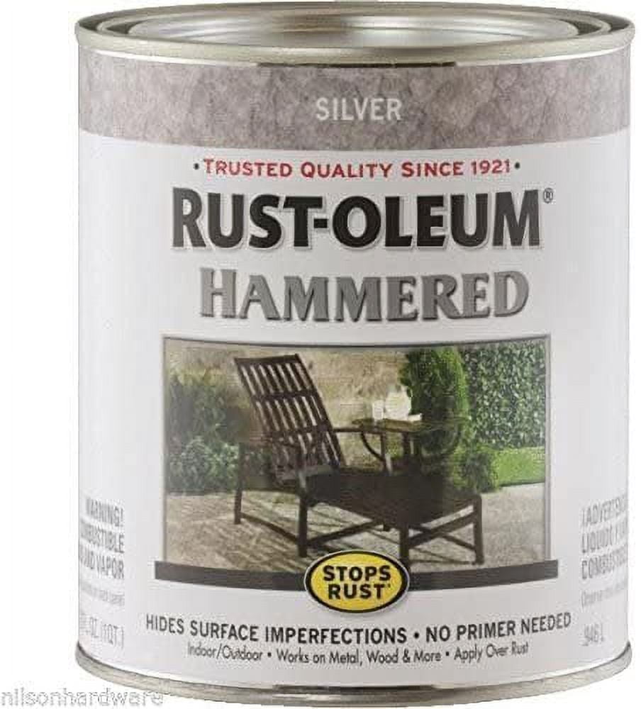 2 Qt Silver Gloss RustOleum Hammered Metal Finish Paint 7213502