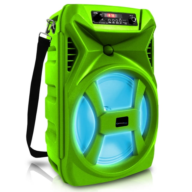 (2 Qty) Technical Pro 8" Portable 500 Watts Bluetooth Speaker w/ Woofer and Tweeter, PA LED Speaker, USB Card Input,